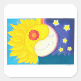 Mandala: Solflor e Luaflor Vierkante Sticker