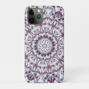 Mandala Spirituele Kaleidoscoop Blauw Paars Wit. iPhone 11 Pro Hoesje