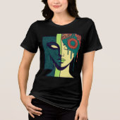 Mandala Split Face Abstract Art  Tri-Blend Shirt (Voorkant)