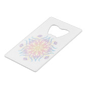 Mandala Sprite Burst Kredietkaart Flessenopener (Voorkant Gekanteld)
