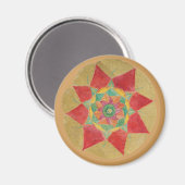 Mandala Star Sacré Géométrie Magnet rond (Recto/Verso)