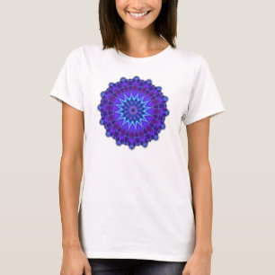 Mandala ster in blauw t-shirt