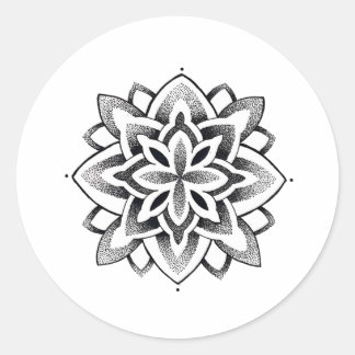 Mandala sticker, heilige geometrie ronde sticker