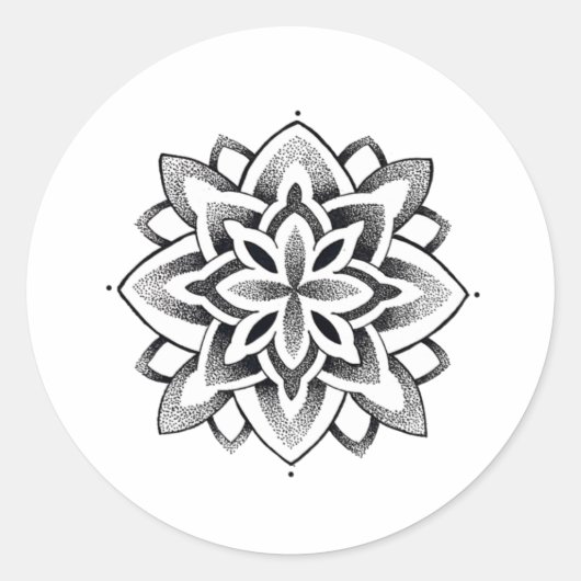 Mandala sticker, heilige geometrie ronde sticker (Voorkant)