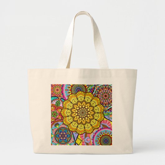Mandala-stijl Grote Tote Bag (Voorkant)