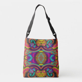 Mandala stijl waterverf meerdere kleuren patroon crossbody tas
