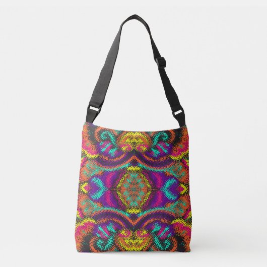 Mandala stijl waterverf meerdere kleuren patroon crossbody tas (Voorkant)