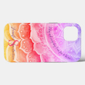 Mandala Sunset Monogramme coque iphone d'aquarelle (Verso (horizontal))