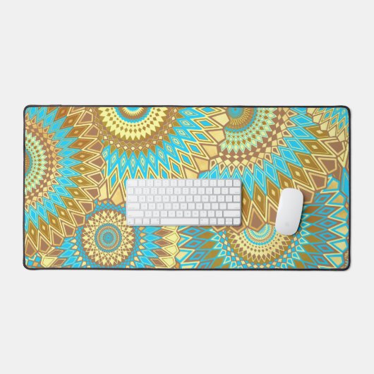 Mandala superposé bleu marron or (Clavier et souris)