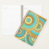 Mandala superposé bleu marron or (Devant avec enveloppe)
