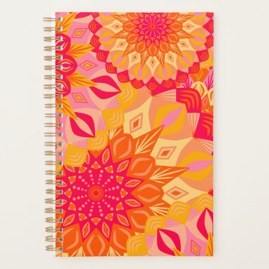 Mandala superposé orange rose jaune (Devant)