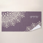 Mandala sur Dark Purple, design Bohe (Serviette de bain)