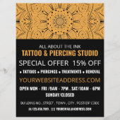 Mandala Symbool, Tattoo & body Piercing Studio Flyer (Voorkant)