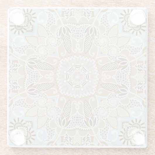 Mandala Tegel Pattern Glazen Onderzetter (Achterkant)