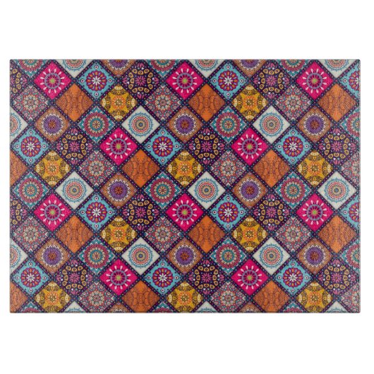 Mandala Tegel Pattern Snijplank (Voorkant)