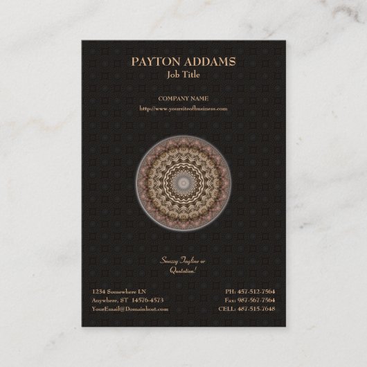 Mandala teint par thé • Carte de visite vertical (Devant)
