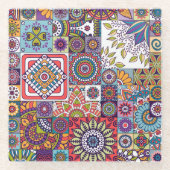 Mandala Tile Pattern Glazen Onderzetter (Voorkant)