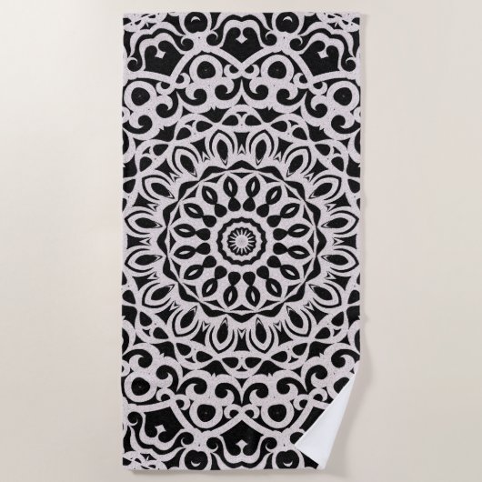Mandala tribal G385 de serviette de plage (Devant)