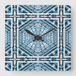 Mandala Tribal Nouveau Wandklok Vierkante Klok