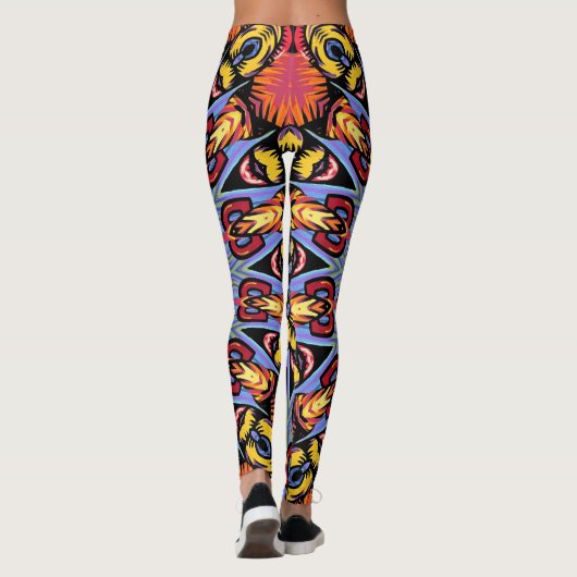 Mandala Trippy Retro Hippie Boho Chic Bohemian Leggings (Achterkant)
