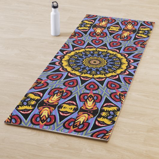 Mandala Trippy Retro Hippie Boho Chic Bohemian Yogamat (In situ)