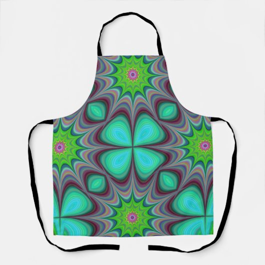 Mandala Trippy Retro Hippie Psychedelic Clover Schort (Voorkant)