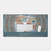 Mandala Turquoise personnalisé et or Abstrait Acce (Clavier et souris)