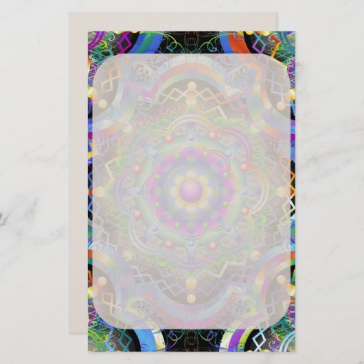 Mandala Universum Psychedelische Kleuren Briefpapier (Voorkant / Achterkant)