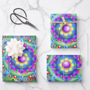 Mandala Universum Psychedelische Kleuren Inpakpapier Vel