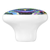 Mandala Universum Psychedelische Kleuren Keramische Knop (Zijkant)