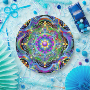 Mandala Universum Psychedelische Kleuren Papieren Bordje