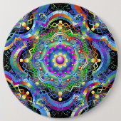 Mandala Universum Psychedelische Kleuren Ronde Button 6,0 Cm (Voorkant)