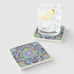 Mandala Universum Psychedelische Kleuren Stenen Onderzetter