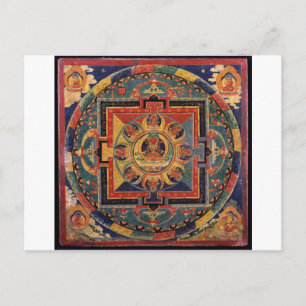 Mandala van Amitayus. Tibetaanse school uit de 19e Briefkaart