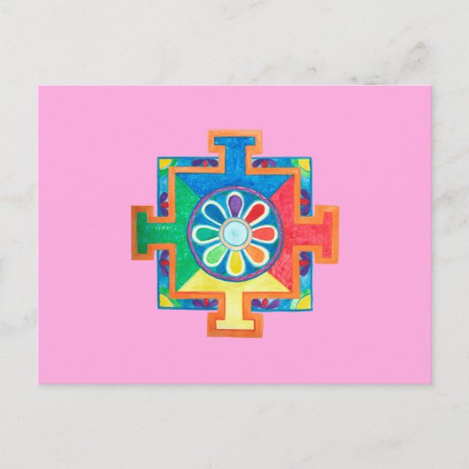 Mandala van de Waterverf van de Creatie Briefkaart (Voorkant)