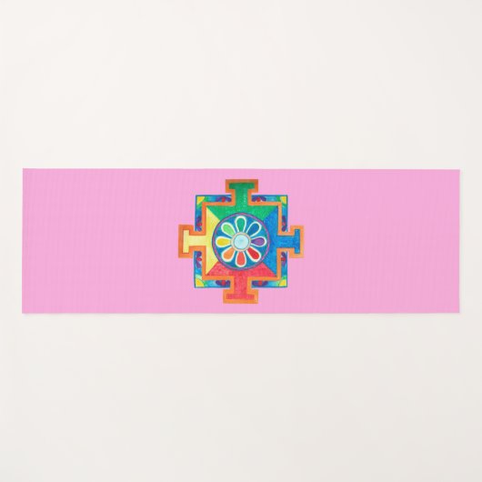 Mandala van de Waterverf van de Creatie Yogamat (Voorkant (horizontaal))