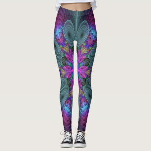 Mandala van middelkleurrijke fractale kunst met ro leggings
