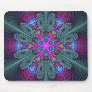 Mandala van middelkleurrijke fractale kunst met ro muismat