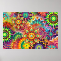 Mandala van middelkleurrijke fractale kunst met ro