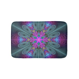 Mandala vanuit het midden Kleurrijke Fractale Kuns Badmat