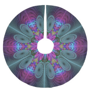 Mandala vanuit het midden Kleurrijke Fractale Kuns Kerstboom Rok