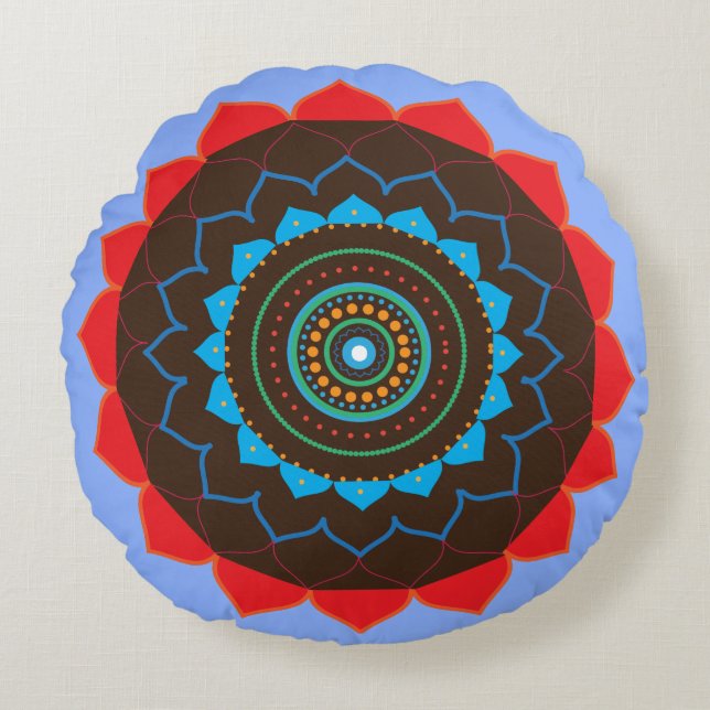 Mandala vecteur Art, coussin rond (Devant)