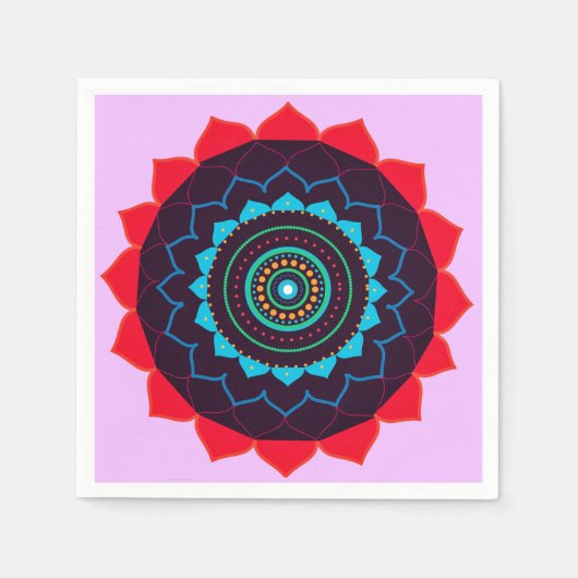 Mandala Vector Art Paper Napkin Servet (Voorkant)