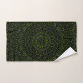 Mandala vert Avocado avec symétrie géométrique (Serviette à main)