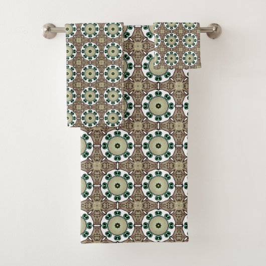 Mandala vert, blanc et marron (En situation)