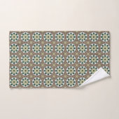 Mandala vert, blanc et marron (Serviette à main)