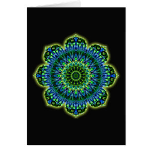 Mandala vert bleu noir