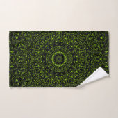 Mandala vert Chartreuse avec symétrie audacieuse (Serviette à main)