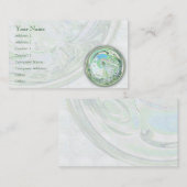 Mandala vert de danse - carte de visite (Devant / Derrière)