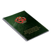 Mandala vert d'OM de carnet avec OM rouge (Côté Droit)